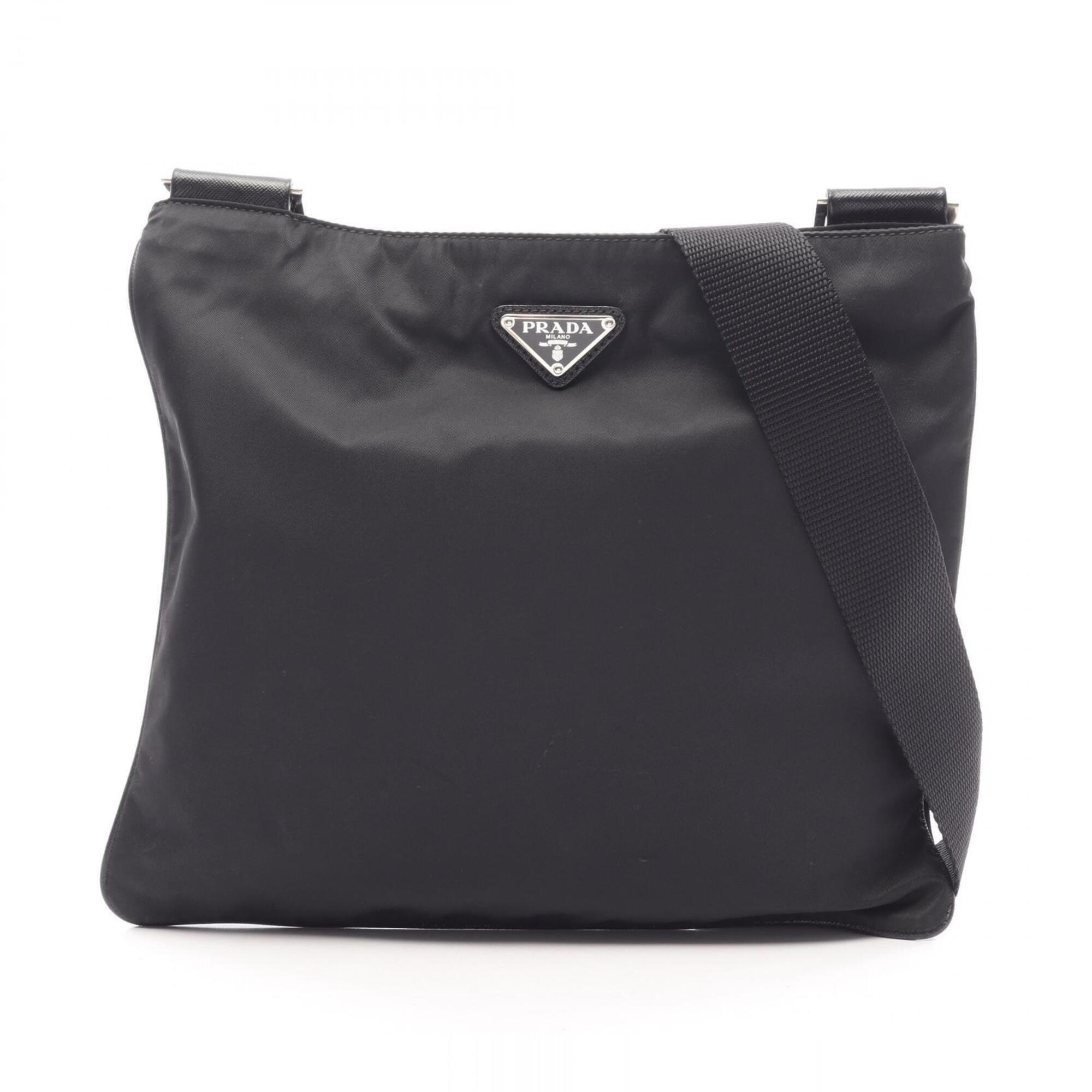 Prada Prada Shoulder Bag Handbag Nylon Leather Women's Black Va0053